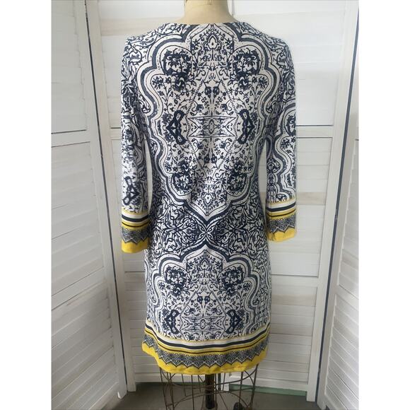 Haani Women's Sheath Dress Black White Yellow Size Medium - Picture 5 of 7